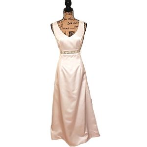 Janice Collection White Satin Dress 16 NWT